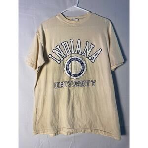 Vintage 90s Hanes IU Indiana University White Graphic Shirt Men's Size XL